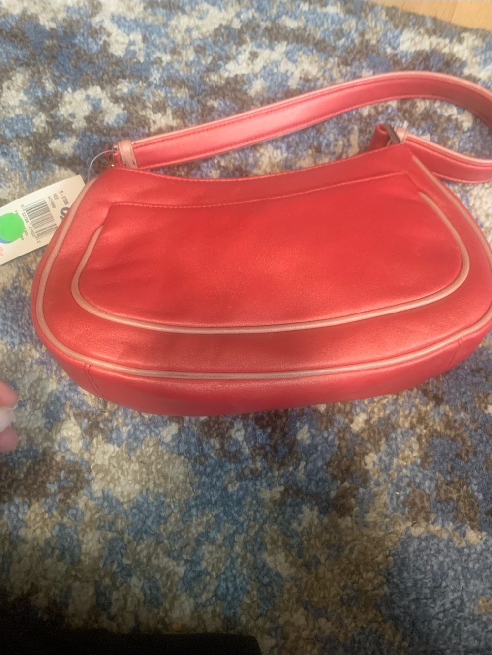 New Nine West Red Leather Women's Shoulder Bag - Sleek Everyday Style
